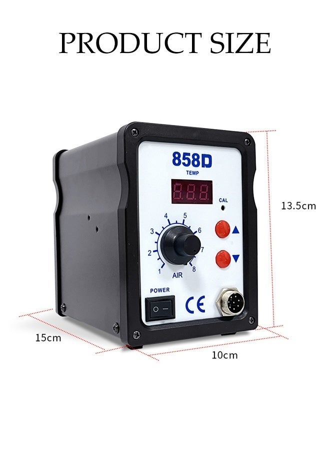 DUNISO Hot Air Soldering Station,Hot Wind Gun Solder Iron,Rework Soldering Station,Anti-Static,Auto Sleep,Intelligent Cooling,100~450℃,Suitable for Disassembly and Soldering of Various Components Such as SOIC, CHIP, QFP, PLCC, BGA ﻿ ﻿ ﻿ - Image 2